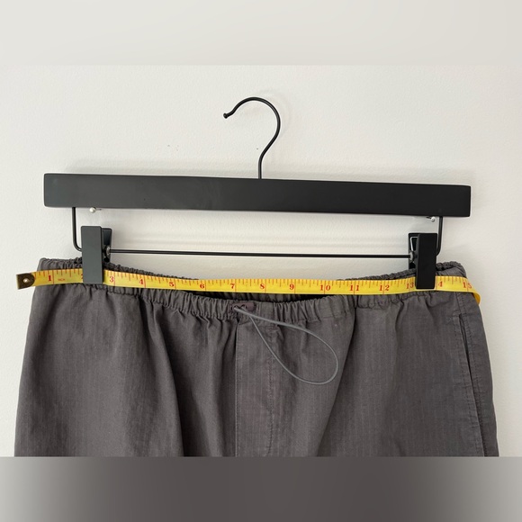 VTG ripstop grid maxi skirt: grey S-M w/ techy bungee cord drawstring + backslit - Picture 10 of 11